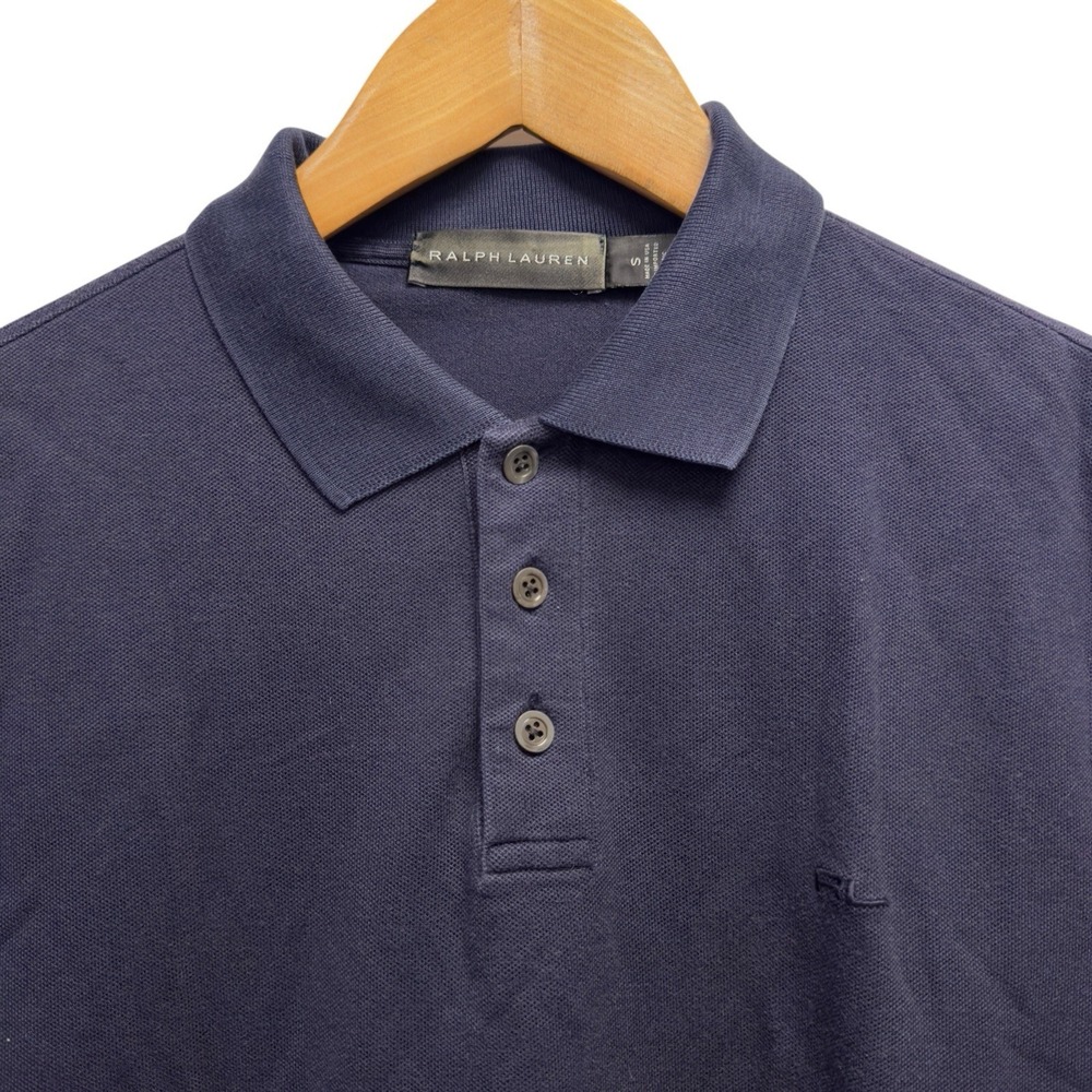 Ralph Lauren Black Label Mens Sz Small Navy Blue Embroidered Logo Pique Polo USA
